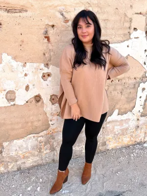 Allie Mock Neck Long Sleeve Top - Plus