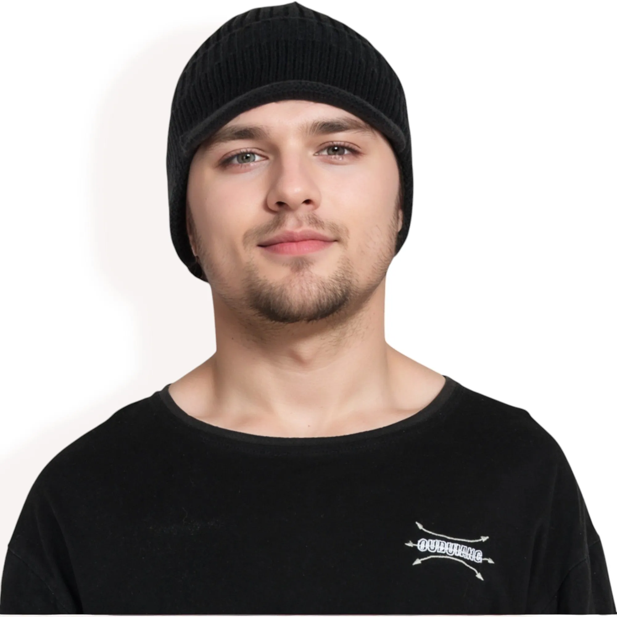 Anna-Kaci Men's Ribbed Knit Baseball Cap with Ear Flap Coverage for Winter Warmth and Style