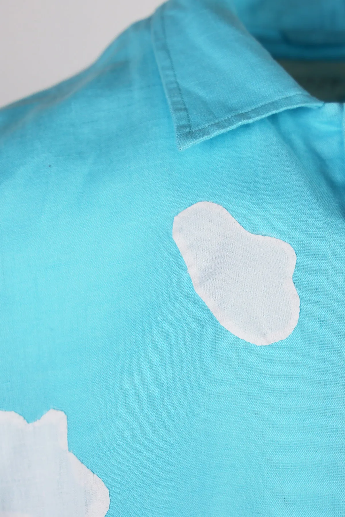 Applique Short Sleeve Shirt - Blue