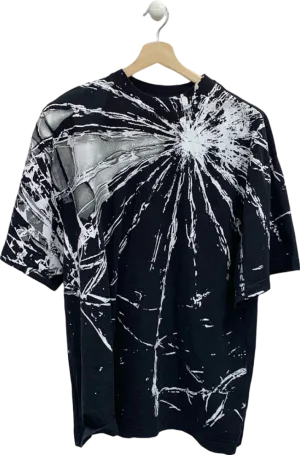 Arcana Black Splatter Print T-Shirt UK L