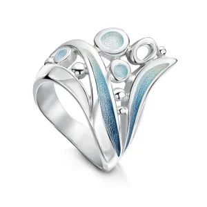 Arctic Stream Sterling Silver And Enamel Ring - ERX268-ARCBL
