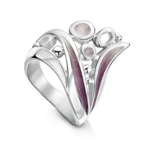 Arctic Stream Sterling Silver And Enamel Ring - ERX268-CHAM