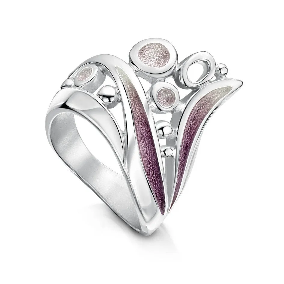 Arctic Stream Sterling Silver And Enamel Ring - ERX268-CHAM