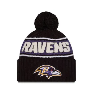 Baltimore Ravens New Era 2024 Sideline Sport Cuffed Knit Hat with Toque