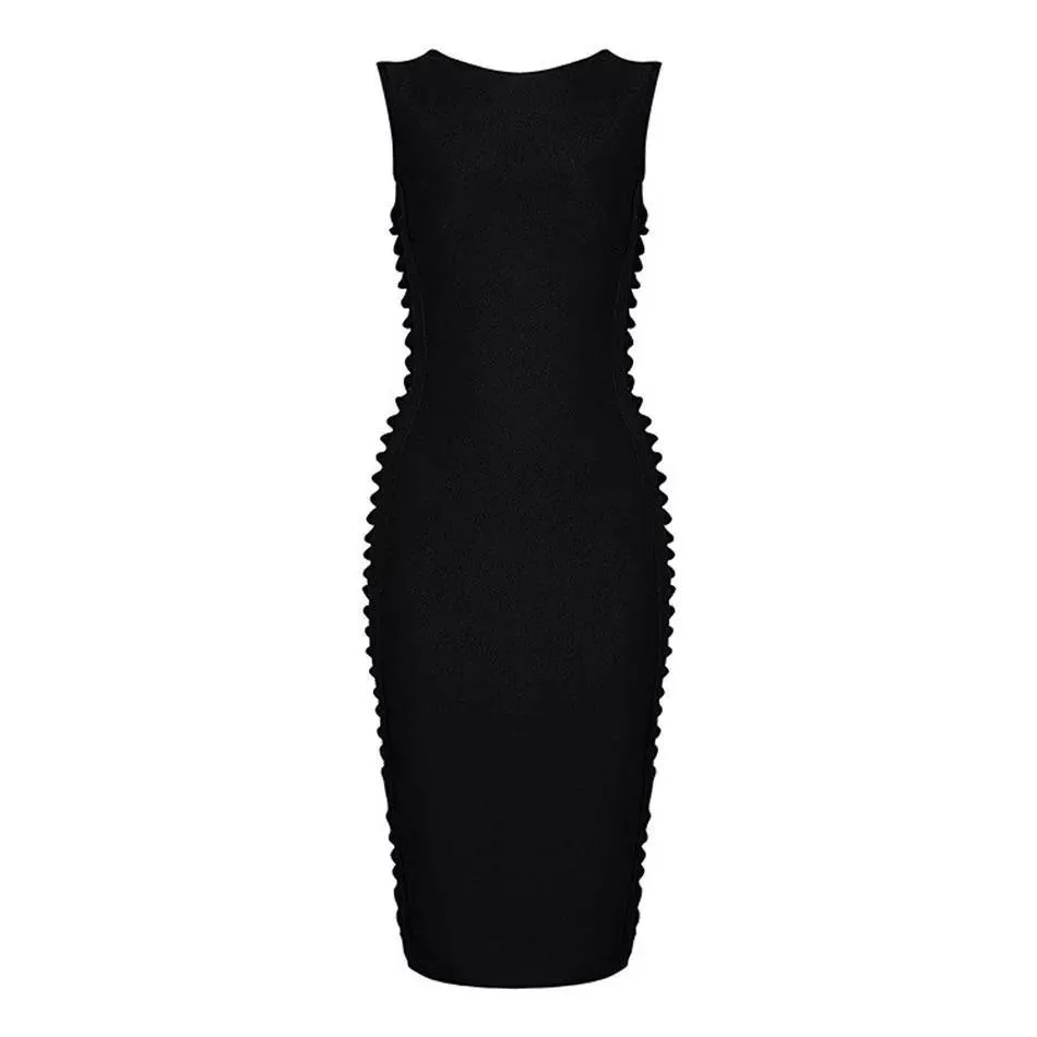Bandage O Neck Sleeveless Women's Dress