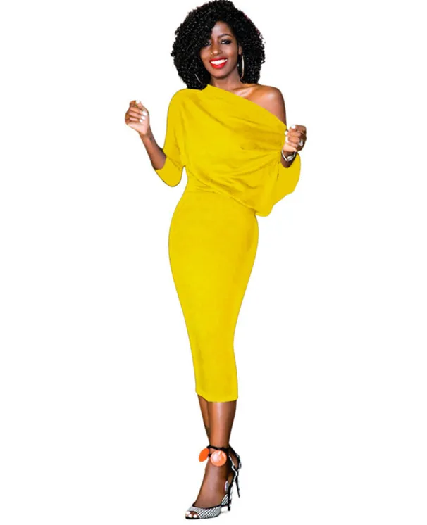 Batwing Off Shoulder Party Dress