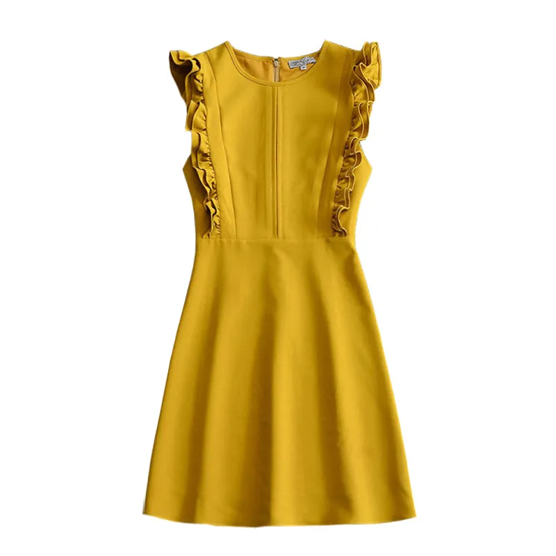 BBL DESIGN RUFFLE SHOULDER MINI PENCIL DRESS