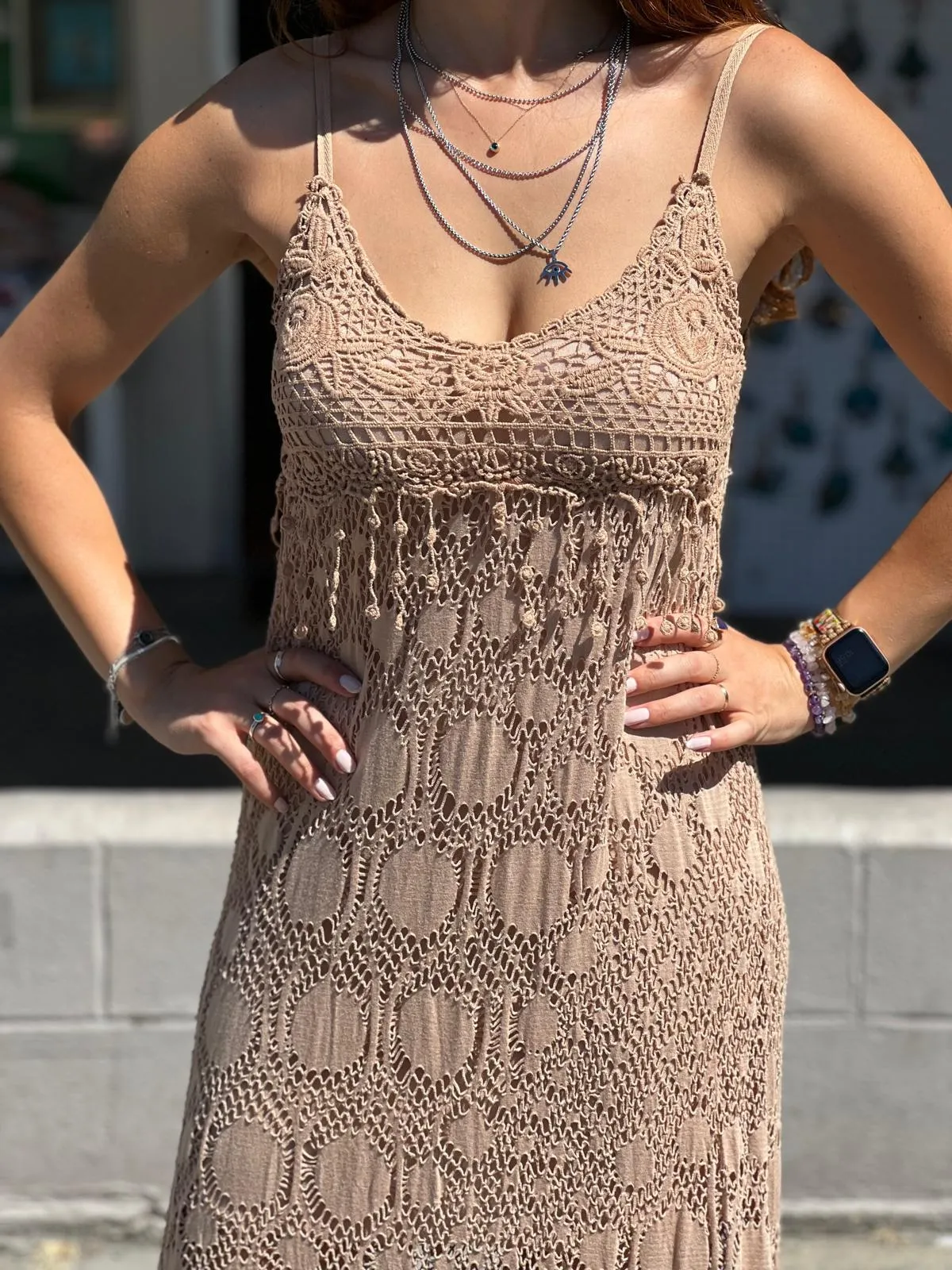 Beige Lace Dress
