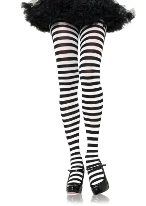 Black and White Striped Tights