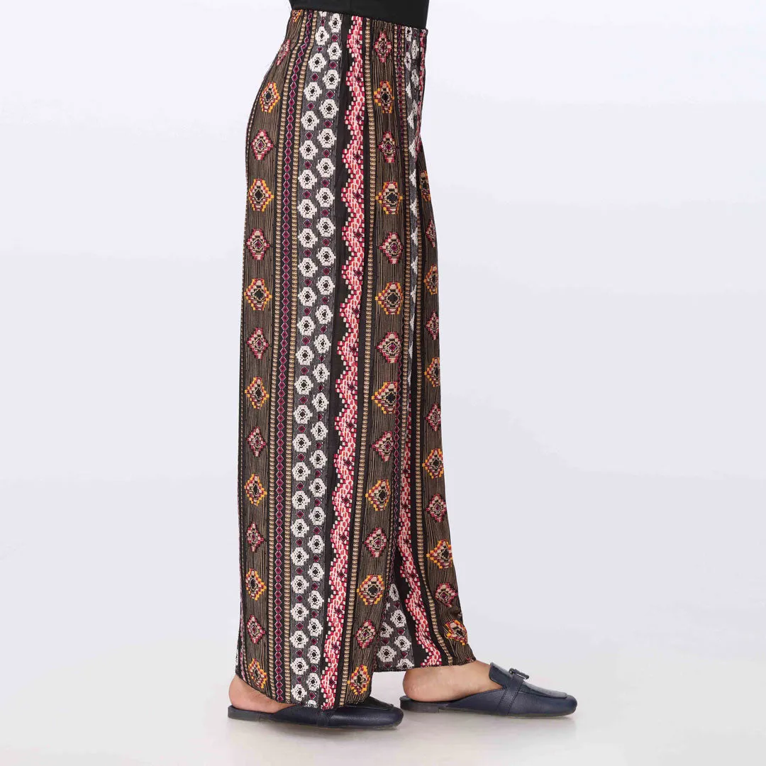 Black Printed Jersey Straight Trouser PW3573