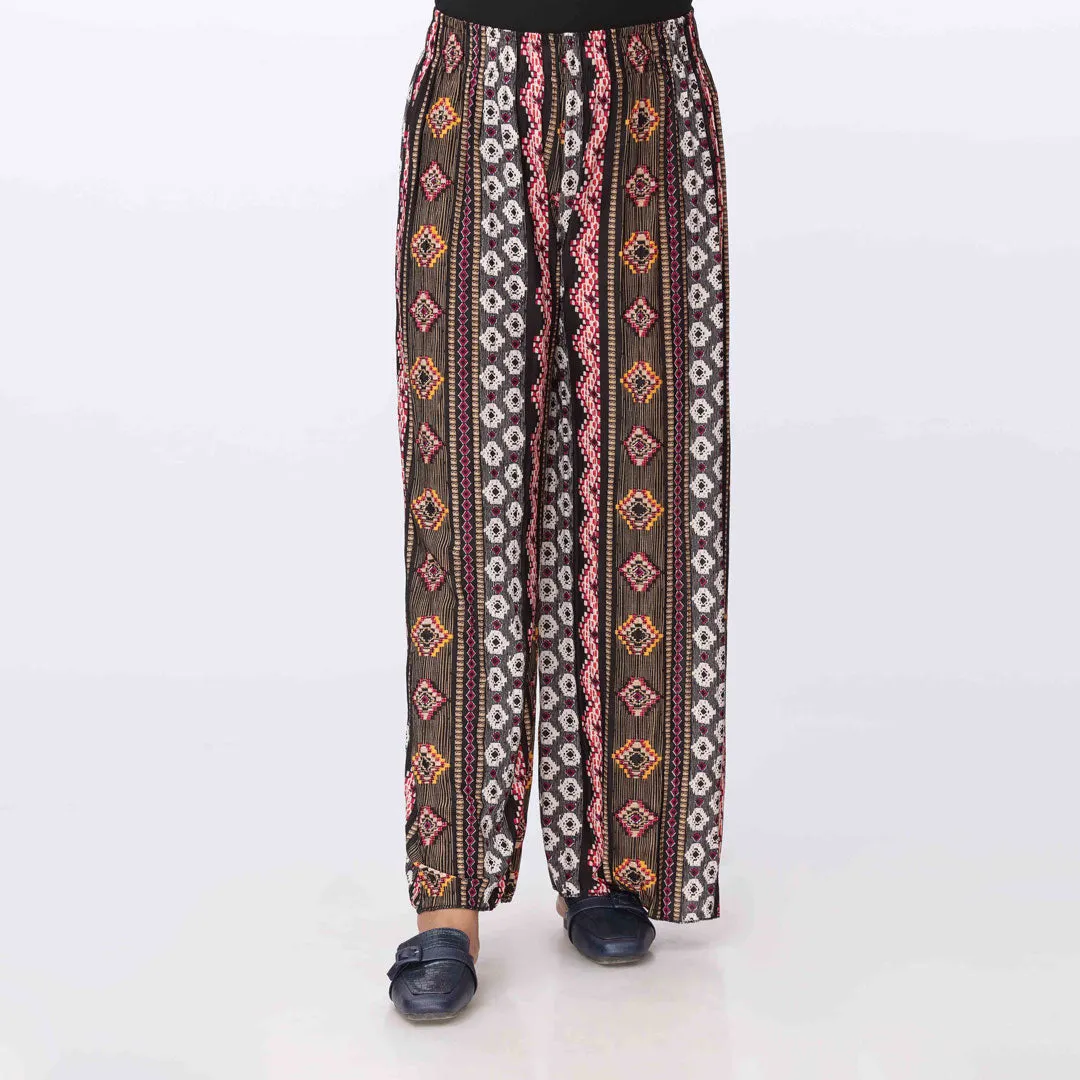 Black Printed Jersey Straight Trouser PW3573