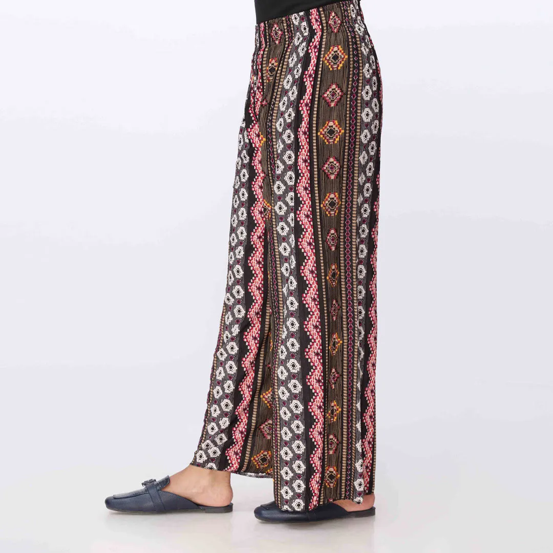 Black Printed Jersey Straight Trouser PW3573