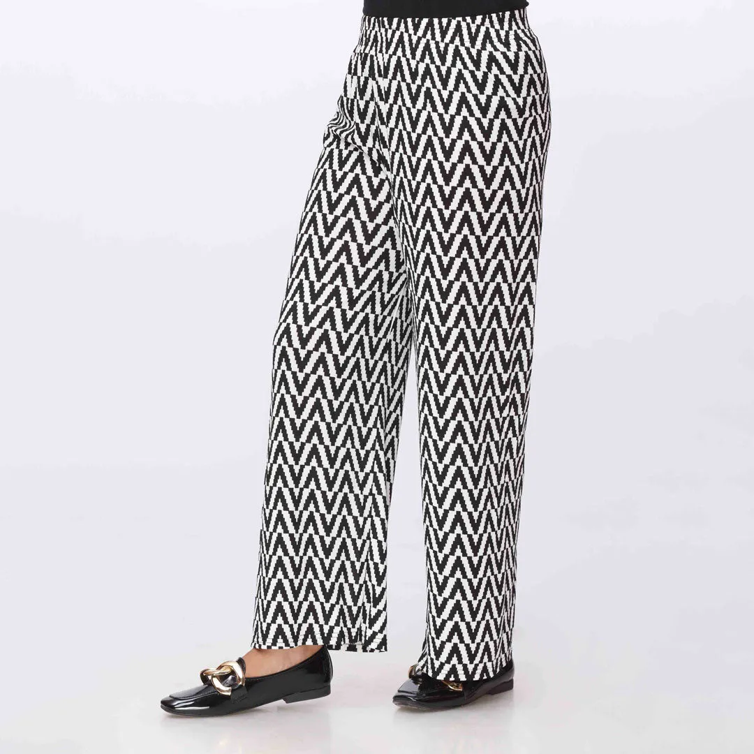 Blkwht Printed Jersey Straight Trouser PW3563