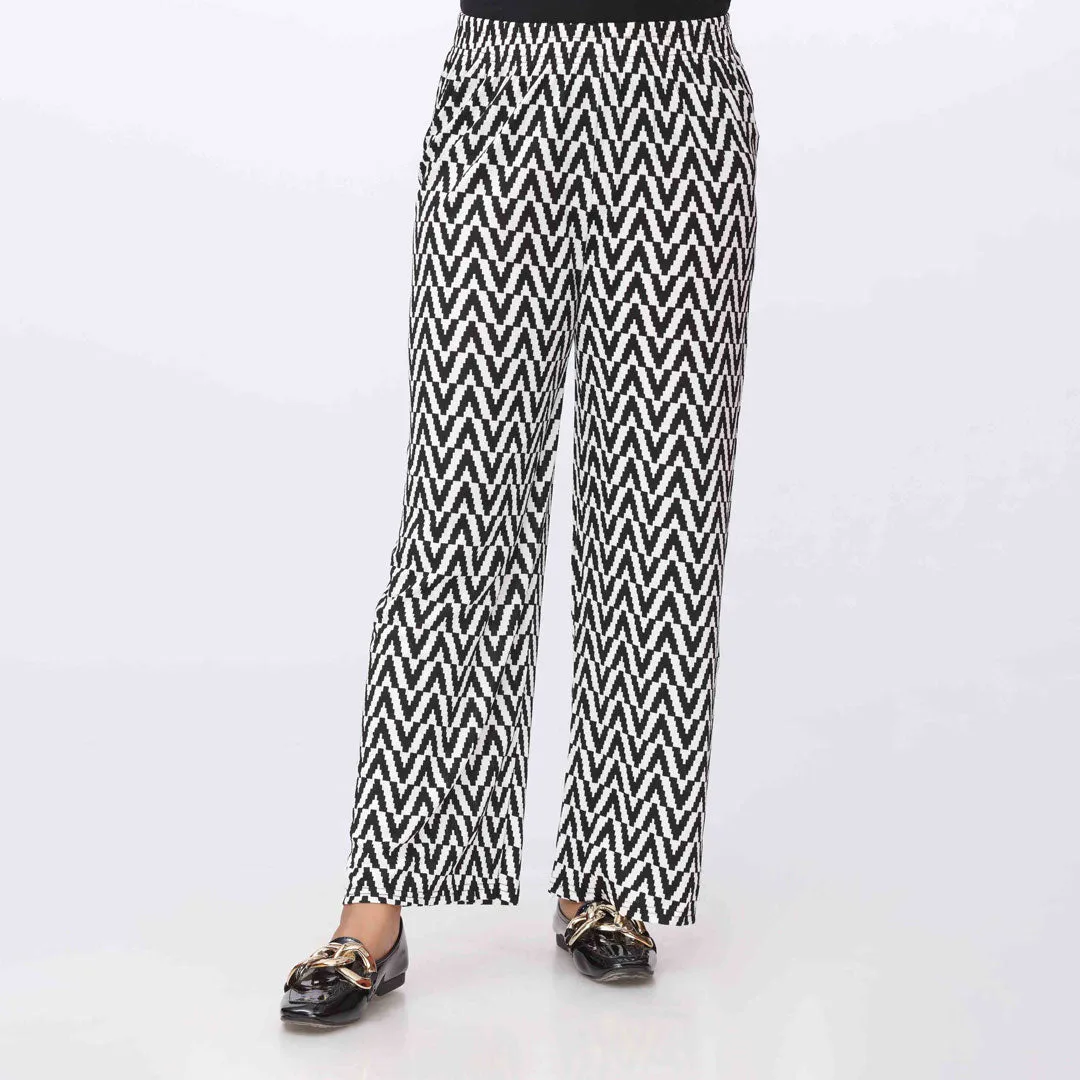 Blkwht Printed Jersey Straight Trouser PW3563