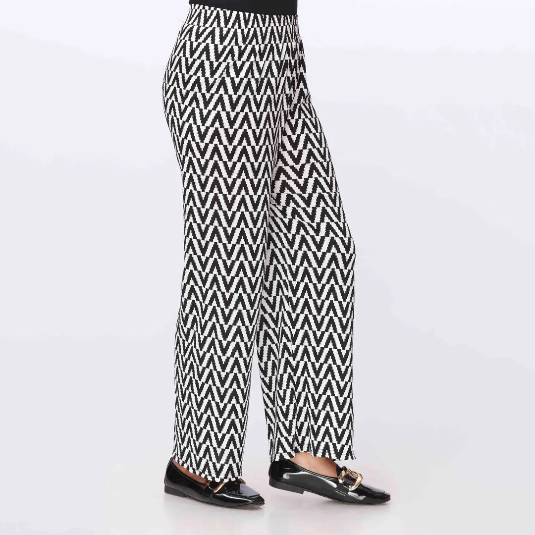 Blkwht Printed Jersey Straight Trouser PW3563