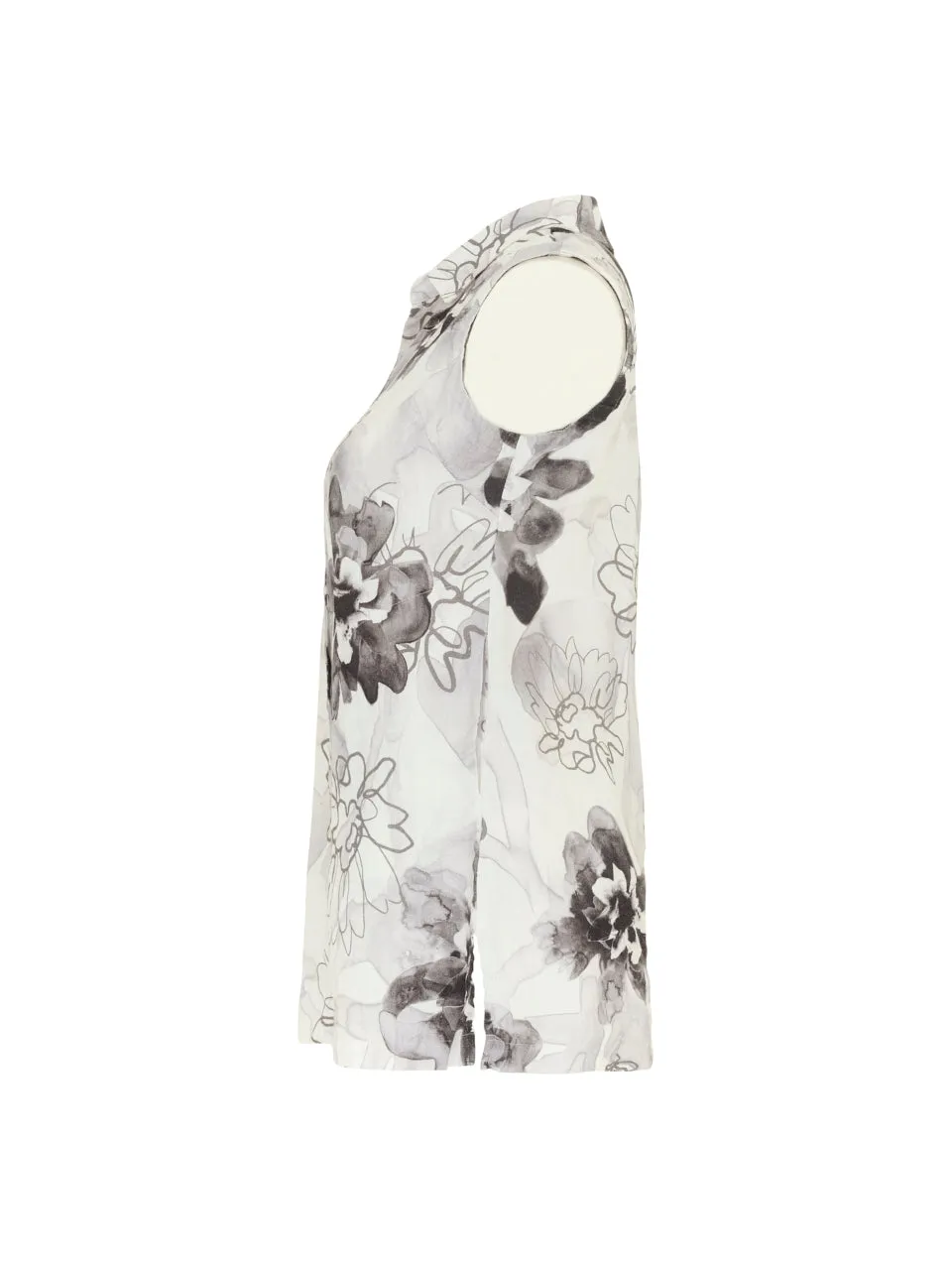 BLUE GOSSAMER GARDEN SLEEVELESS SHIRT