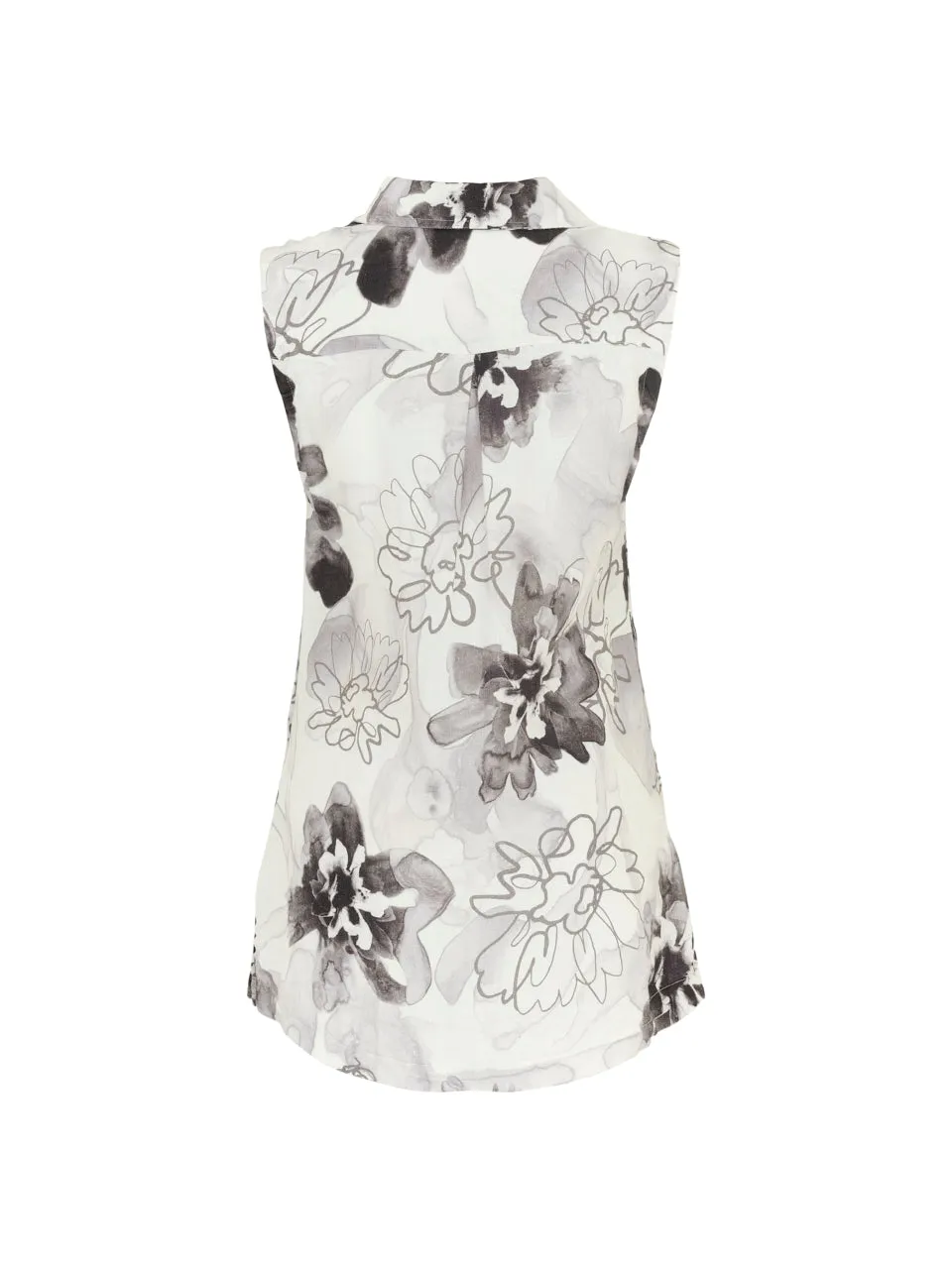 BLUE GOSSAMER GARDEN SLEEVELESS SHIRT