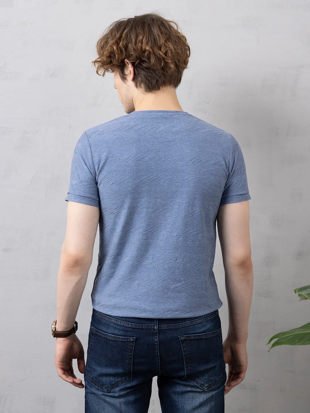 Blue Milange Abstract T-Shirt