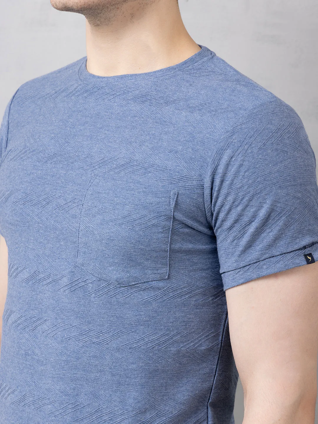 Blue Milange Abstract T-Shirt