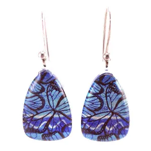 Blue Monarch Butterfly Earrings