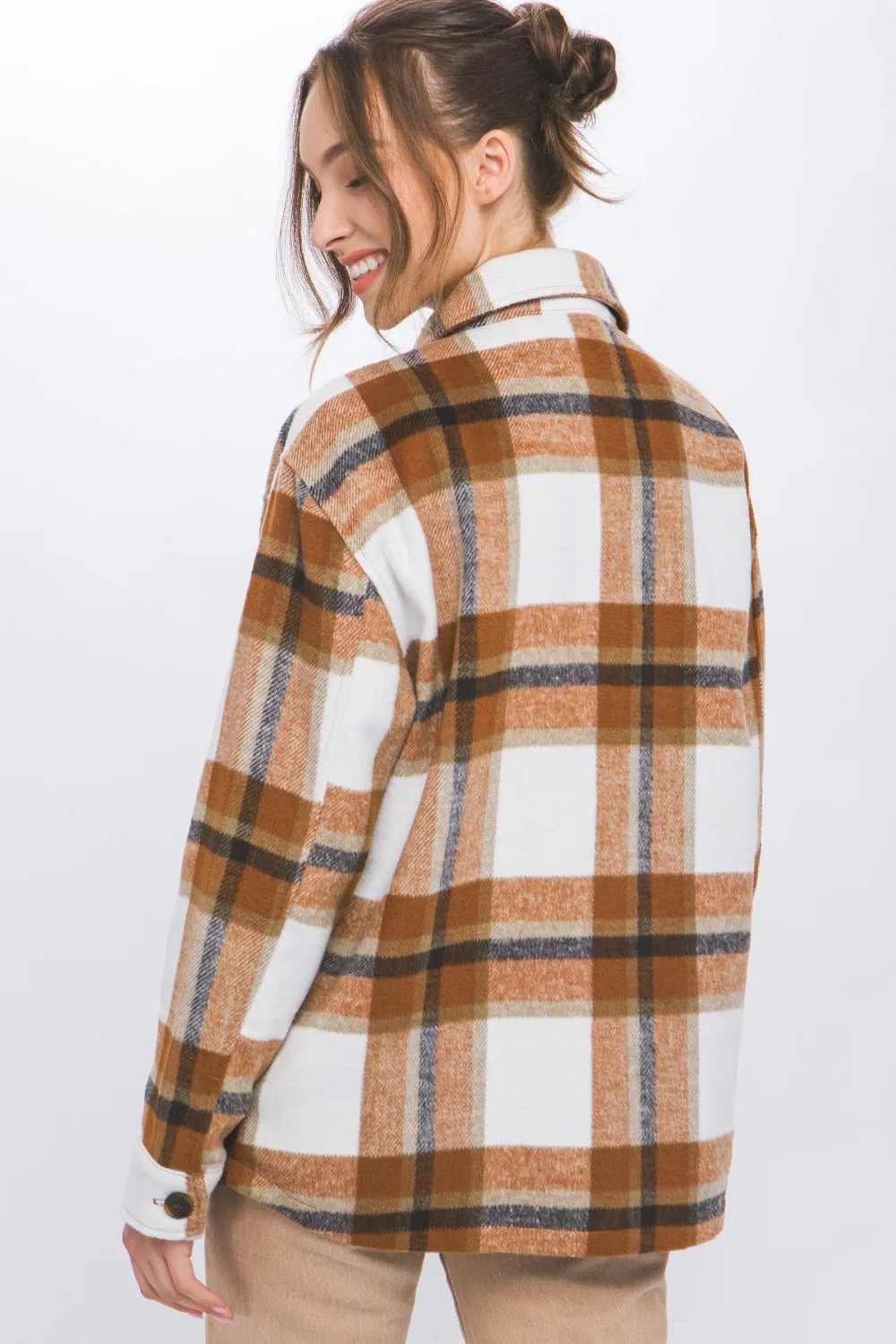 Blue Zone Planet |  Love Tree Plaid Button Up Shacket