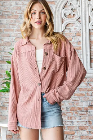 Blue Zone Planet |  Reborn J Button Up Long Sleeve Shacket