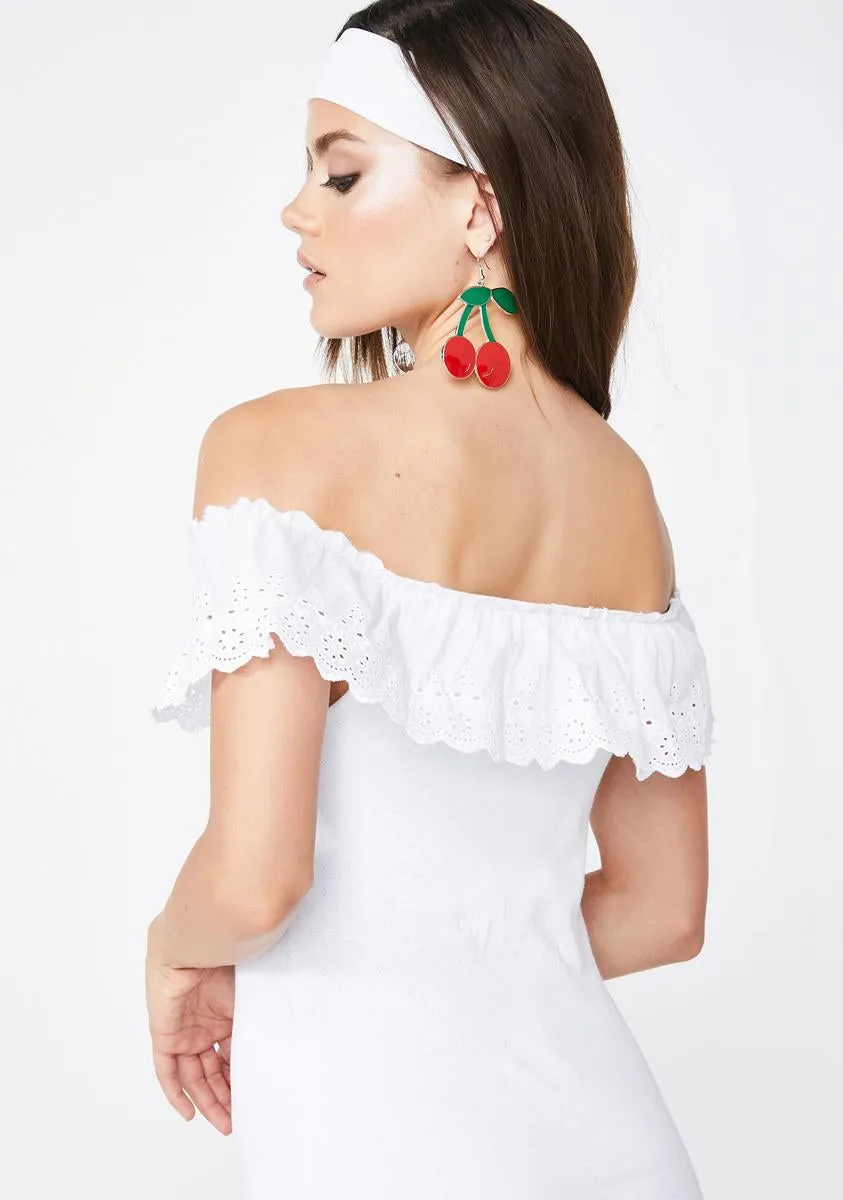 Bombshell Blossom Off-The-Shoulder Dress