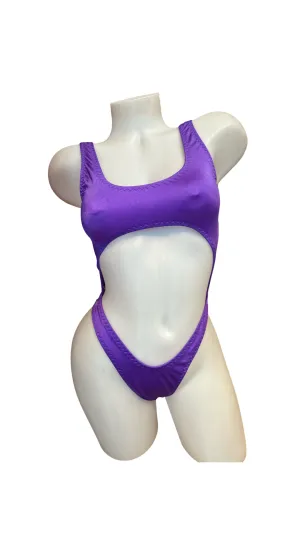 Bralette Top Thong Back Bodysuit Purple