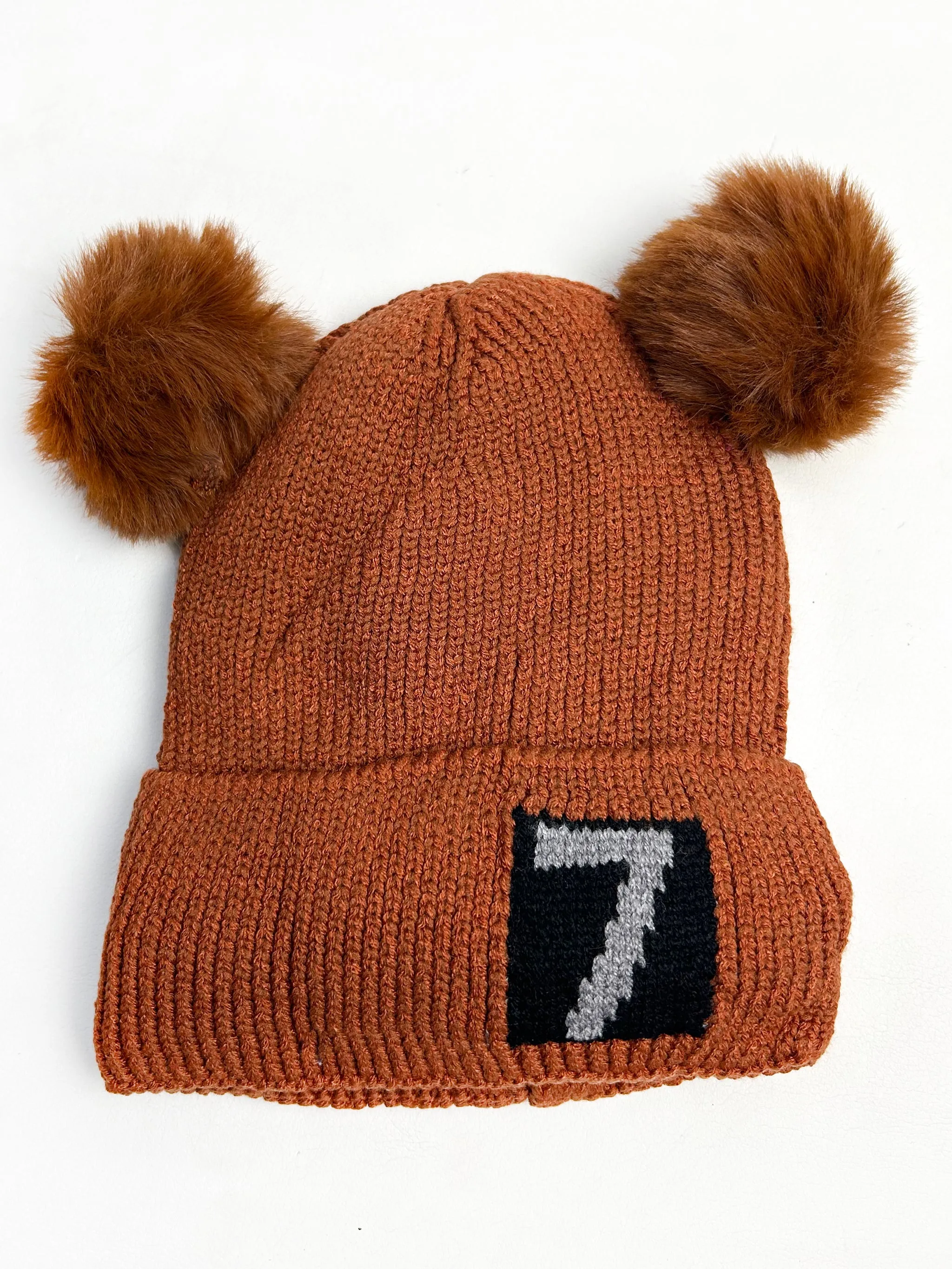 Brown Beanie Winter Caps For Kids/Unisex Winter Hat/Warm Knitted Beanie for Kids KWC18