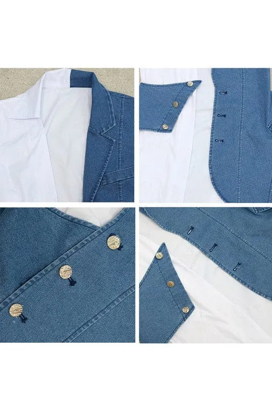 BY114 Denim Shirt Mini Dress