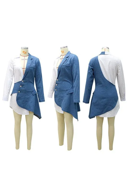 BY114 Denim Shirt Mini Dress