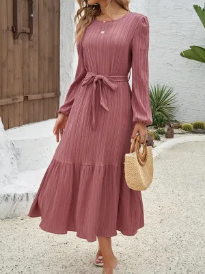 Cassia - Elegant Ruffled Long-Sleeve Dress for Women