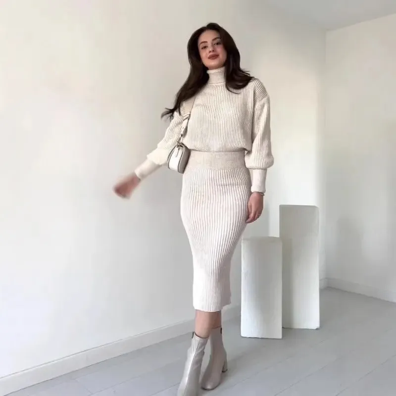Cleo - Ribbed Sweater Dress - Chic/Elegant - Tailored Fit - Ideal for Fall/Winter