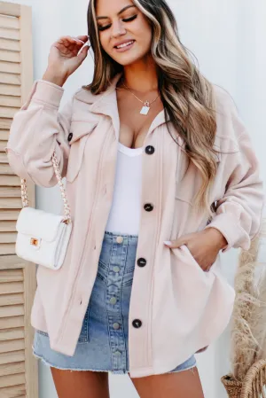 Cozy Campfire Nights Oversized Fleece Shacket (Dusty Blush)