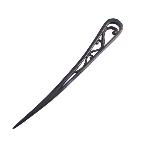 CrystalMood Handmade Carved Wood Hair Stick Curve