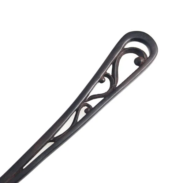 CrystalMood Handmade Carved Wood Hair Stick Curve