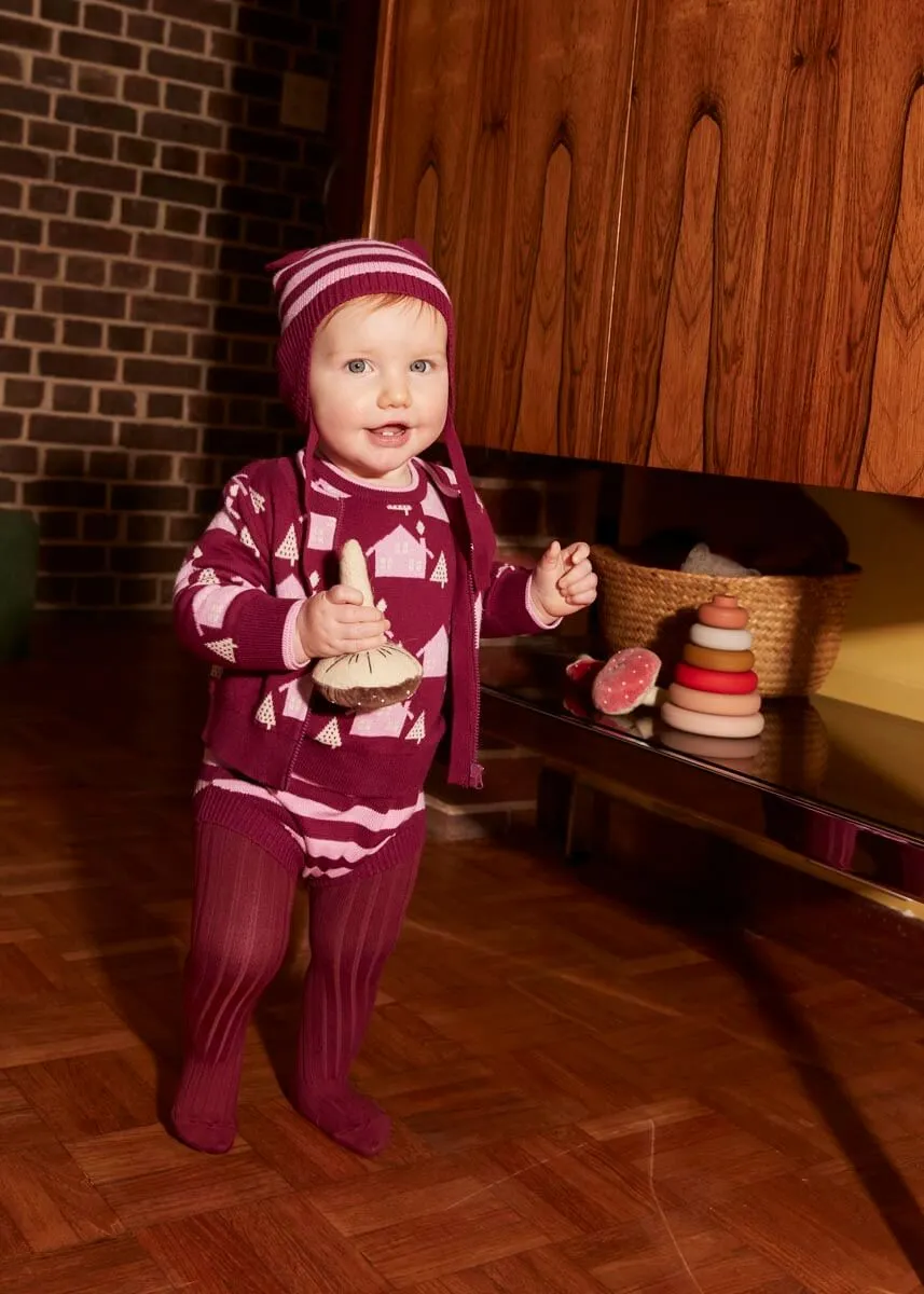 Damson - Pomegranite Knit Hat With Ears