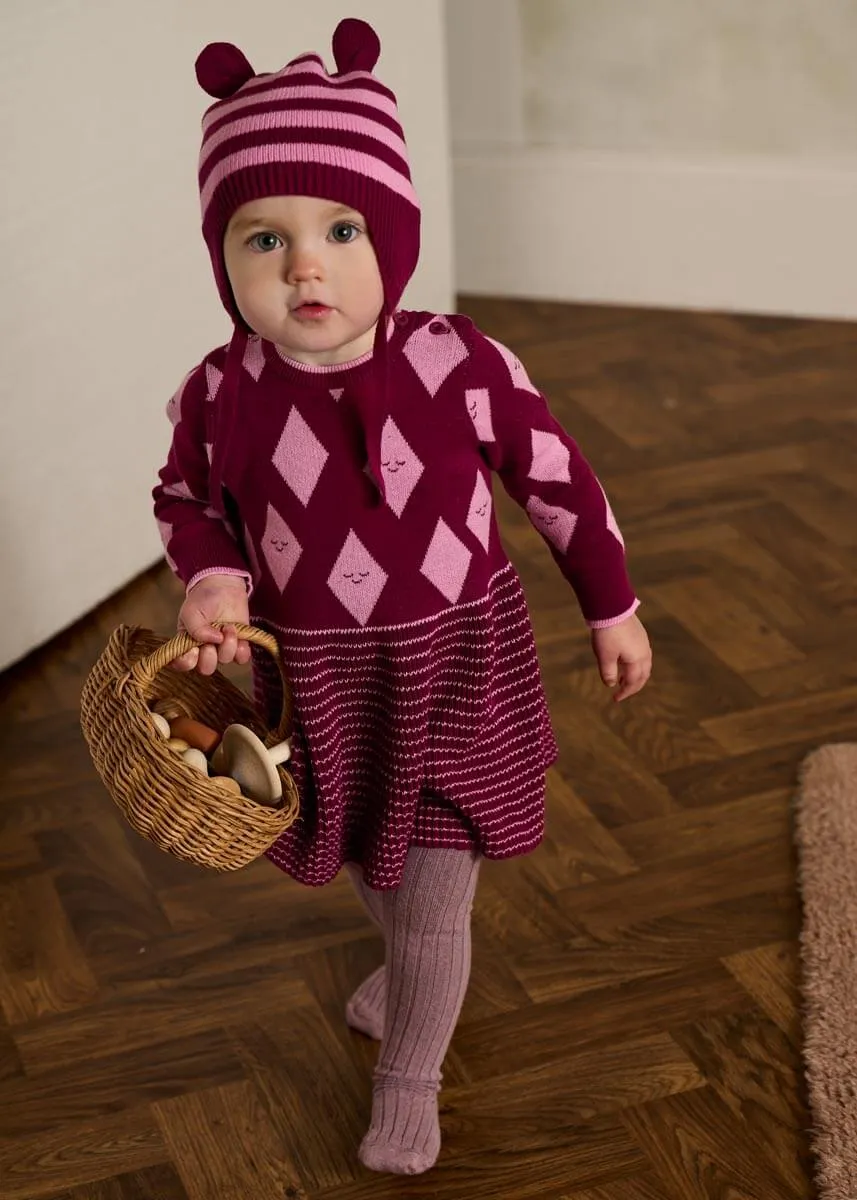 Damson - Pomegranite Knit Hat With Ears