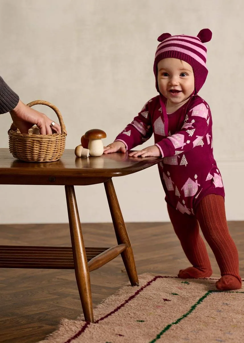 Damson - Pomegranite Knit Hat With Ears