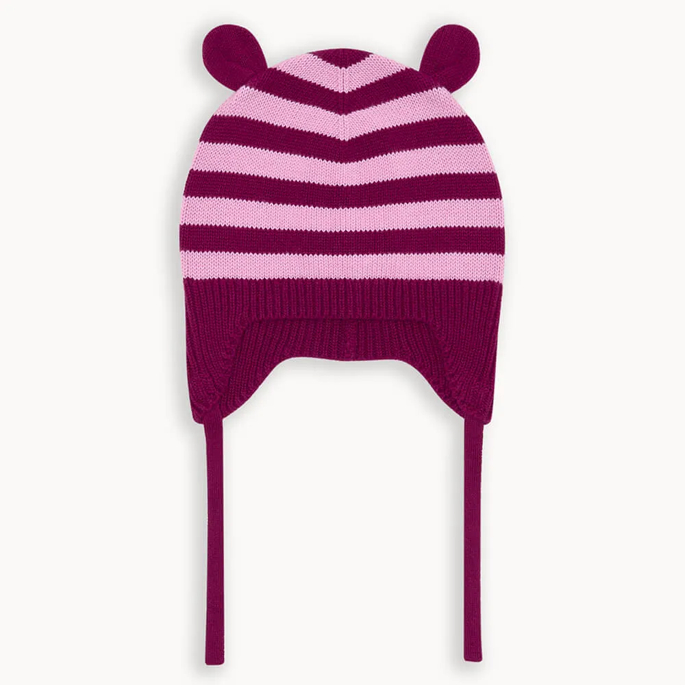 Damson - Pomegranite Knit Hat With Ears