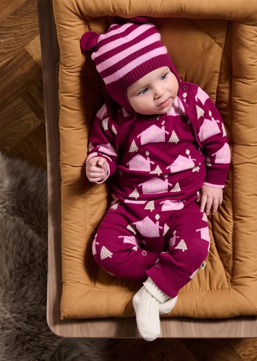 Damson - Pomegranite Knit Hat With Ears