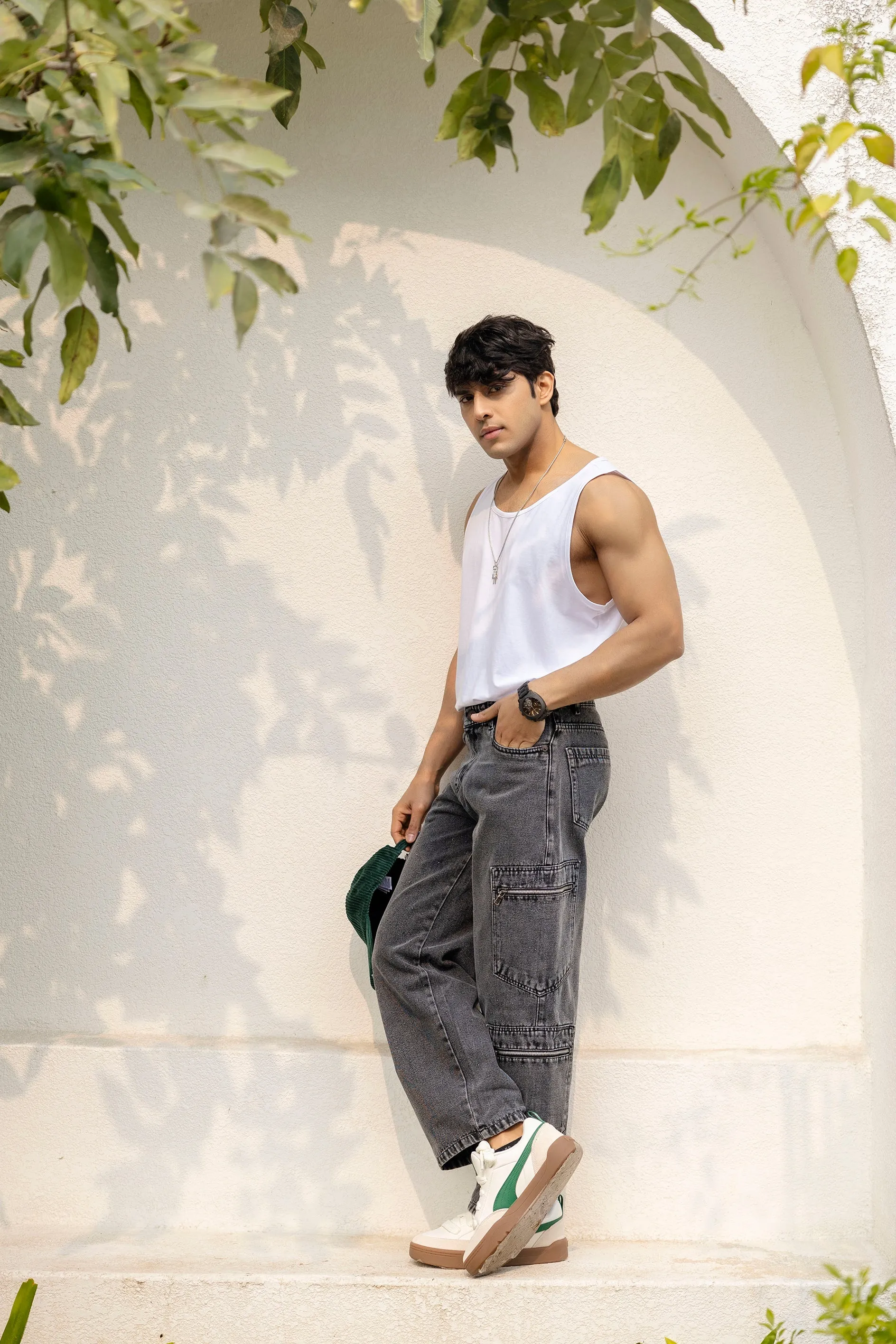 Dark Gray Cargo Jeans