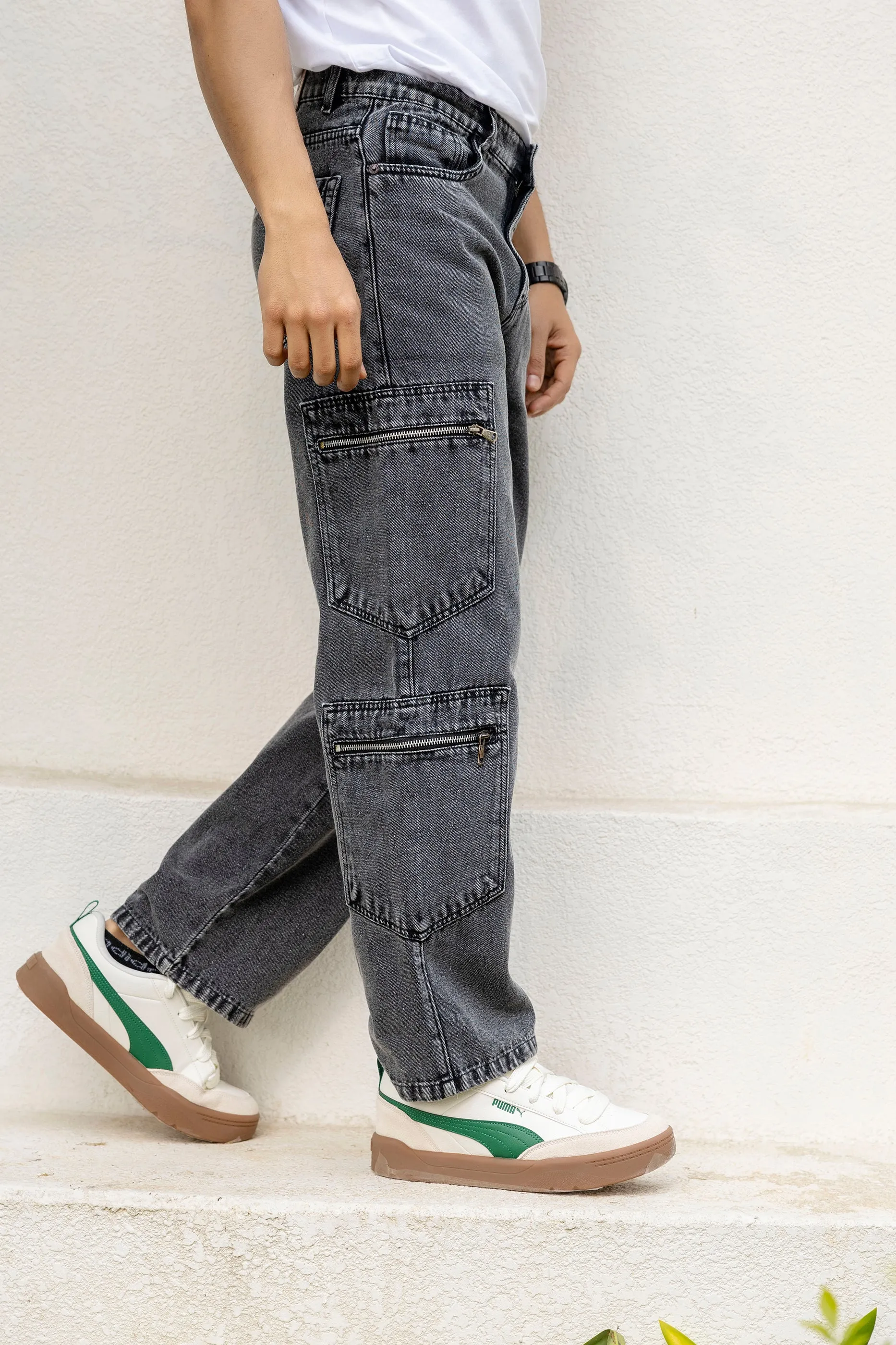 Dark Gray Cargo Jeans