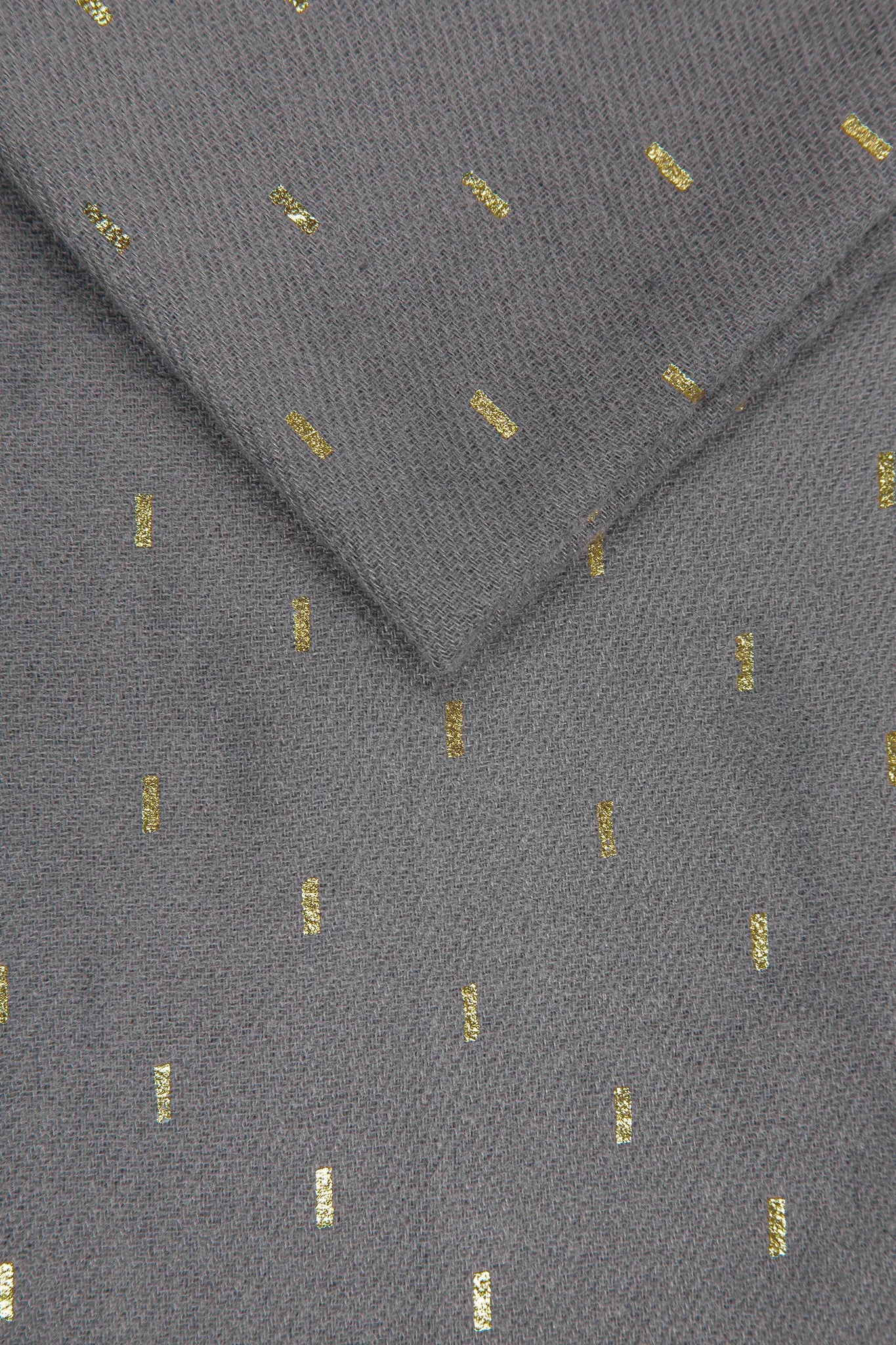 Dark Grey Heavyweight Scarf with Metallic Matchstick Detail