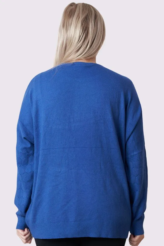 Diamante Cutwork Pattern Knit Tunic Viscose Top