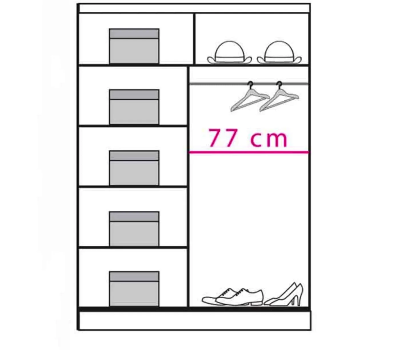 Dome DO7 Sliding Door Wardrobe 150cm