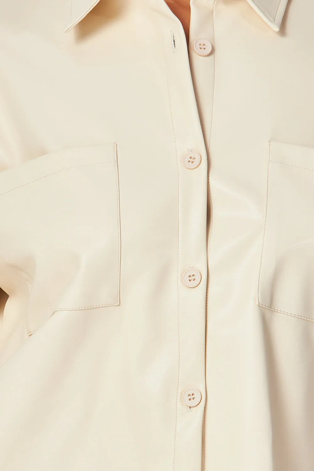 Emery Faux Leather Button Down Shirt & Pants Set