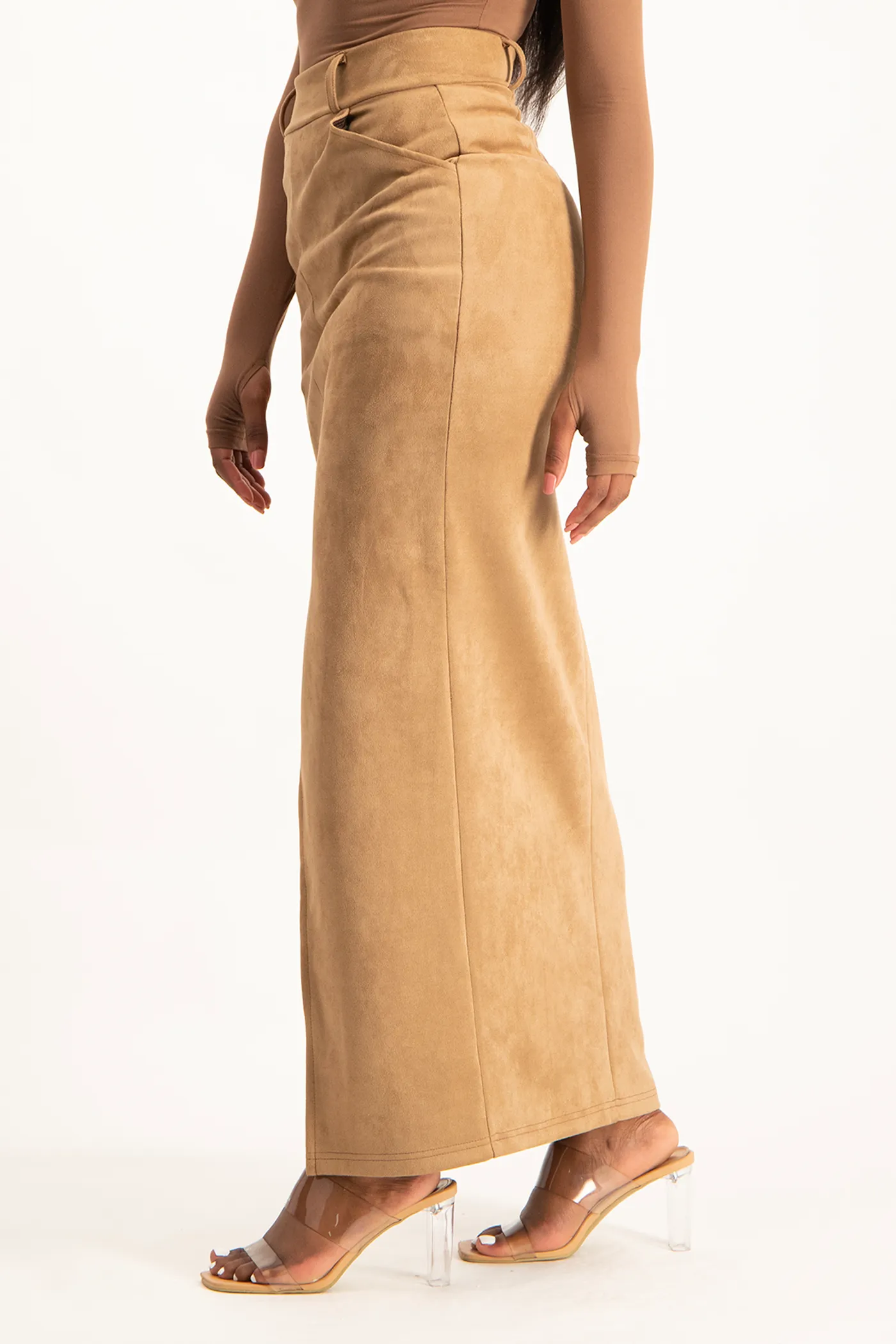 Ester Suede Maxi Skirt - Mocha
