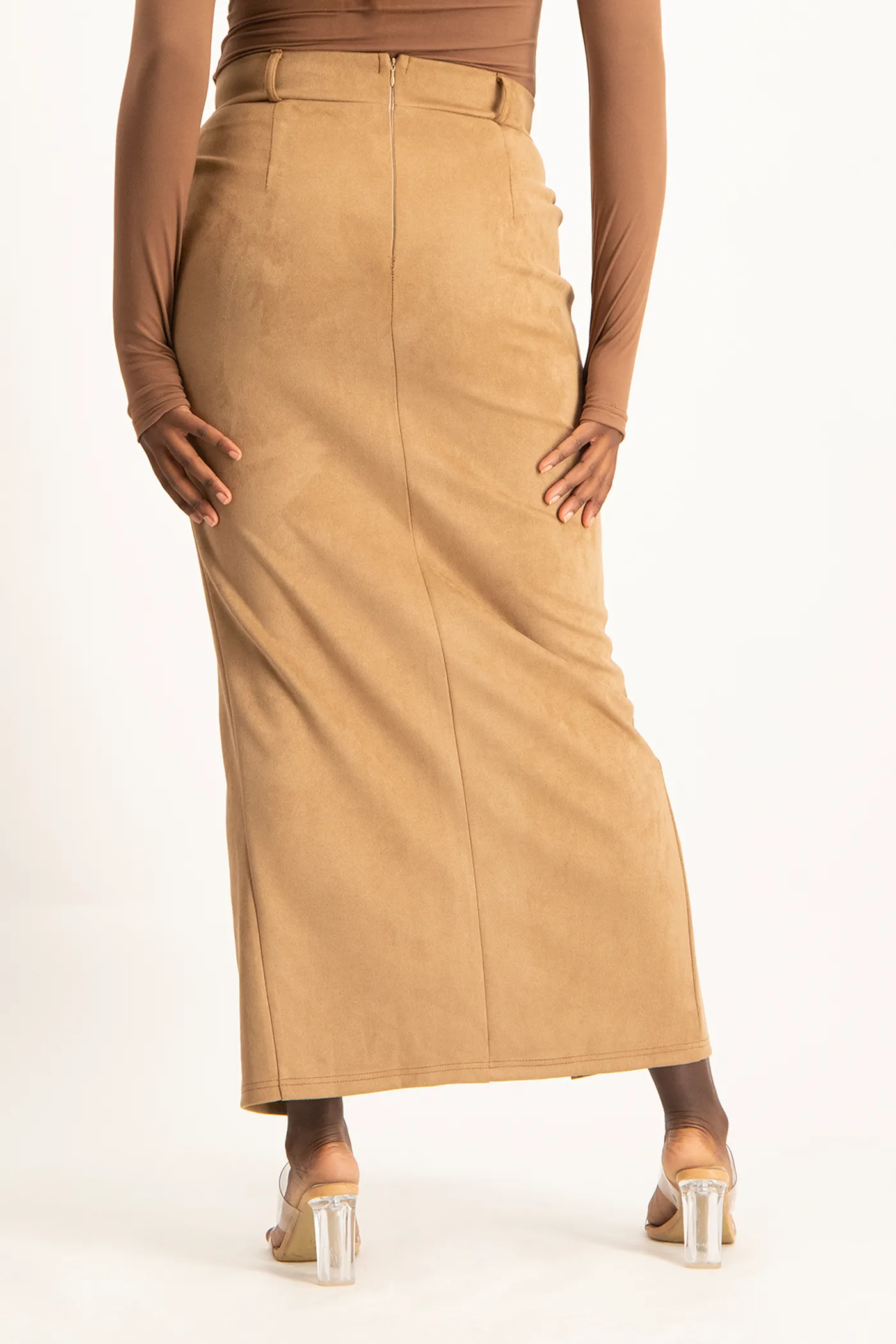 Ester Suede Maxi Skirt - Mocha