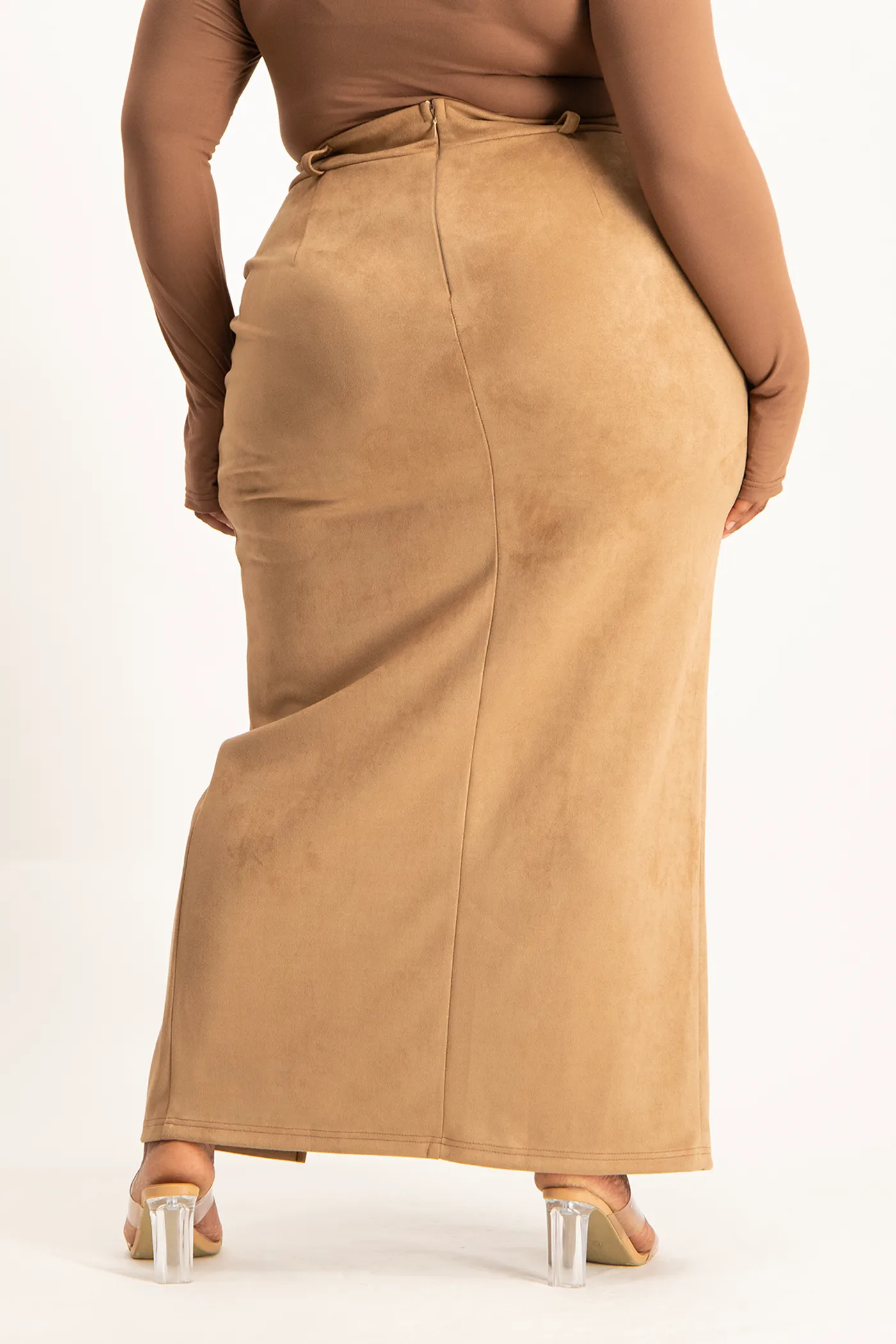 Ester Suede Maxi Skirt - Mocha